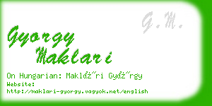 gyorgy maklari business card